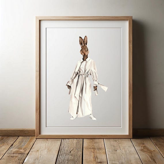 Rabbit in a trench coat