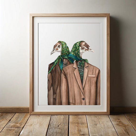 Peacock ladies in scarves