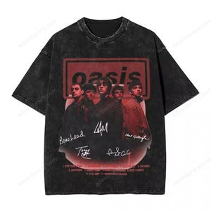 O-Oasis T-Shirt Vintage Grunge Style Band Novelty T-Shirts Short-Sleeved Street