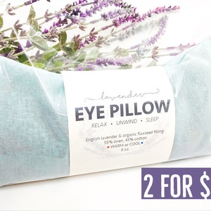 Two Linen Lavender Eye Pillows Aqua Blue Eyeable Warm Cool image 1