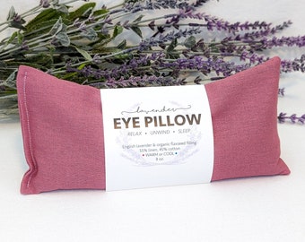 Lavender Eye Pillow Mauve Warm or Cool Linen Cotton Blend