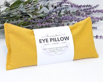 Lavender Eye Pillow Yellow Warm or Cool Linen Cotton Blend