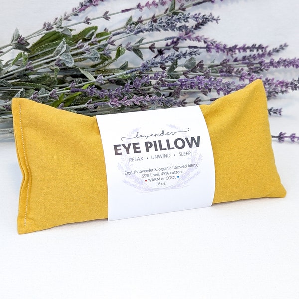 Lavender Eye Pillow Yellow Warm or Cool Linen Cotton Blend