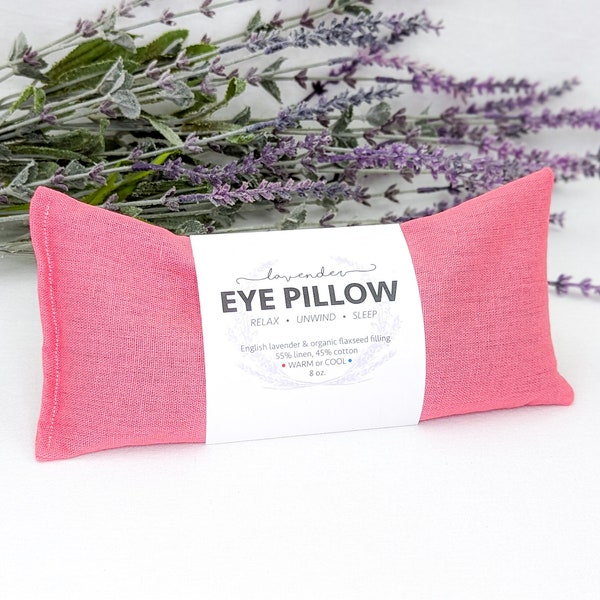 Lavender Eye Pillow Pink Melon Warm or Cool Linen Cotton Blend