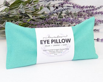 Lavender Eye Pillow Seafoam Green Warm or Cool Linen Cotton Blend