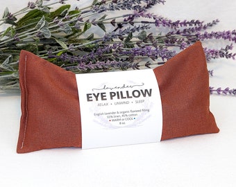 Lavender Eye Pillow Burnt Orange Warm or Cool Linen Cotton Blend