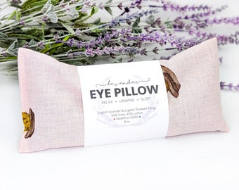 Lavender Eye Pillow Pink Cactus Flower Warm or Cool Linen Cotton Blend