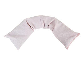 Neck Wrap Aromatherapy Skinny Wrap Pink Blush Linen Warm Cool Herbal Blend Flaxseed