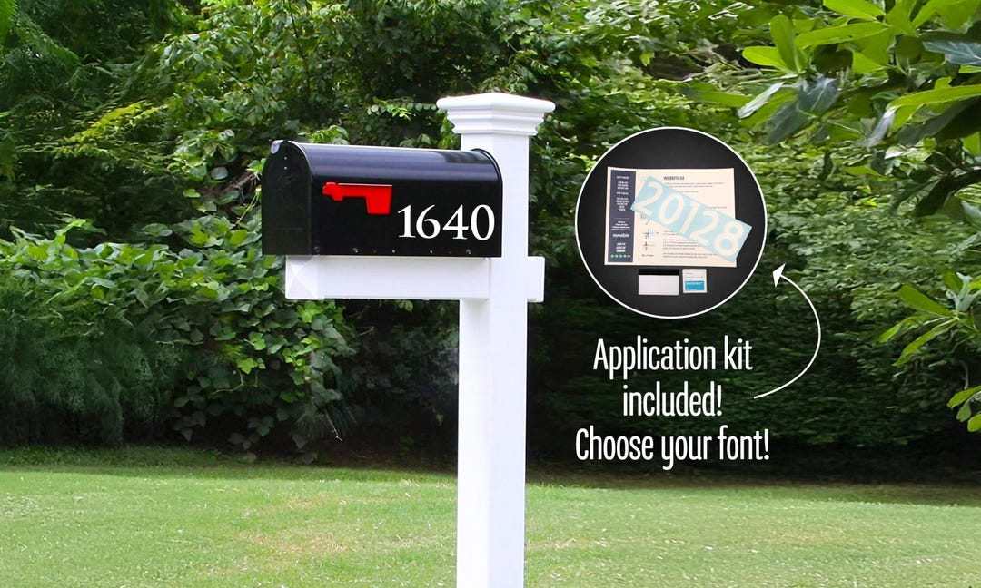 Mailbox Numbers Custom Design Custom Vinyl Mailbox Numbers White Black Reflective Outdoor Vinyl Cut ...
