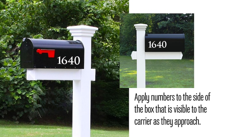Custom Vinyl Mailbox Numbers White Black Reflective Outdoor Vinyl Cut ...