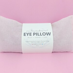 Two Lavender Eye Pillows Pink Warm or Cool Linen Cotton Blend image 5