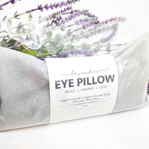 Lavender Eye Pillow Light Gray Warm or Cool Linen Cotton Blend