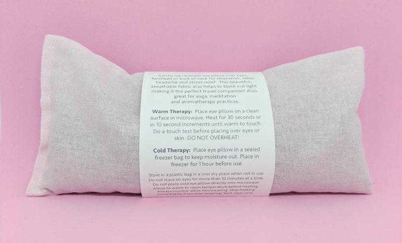 Instructions gently lay lavender eye pillow over eyes forehead or back of neck for relaxation sleep headache and stress relief. This beautiful breathable fabric also helps to block out light making it the perfect travel companion! Also great for yoga
