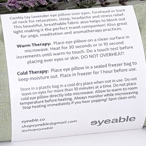 Lavender Eye Pillow Sage Green Warm or Cool Linen Cotton Blend image 6