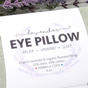 Lavender Eye Pillow Sage Green Warm or Cool Linen Cotton Blend image 4