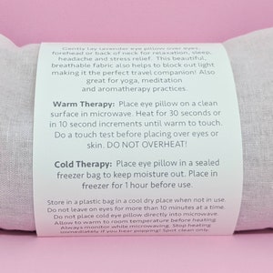 Lavender Eye Pillow Pink Blush Warm or Cool Linen Cotton Blend image 4