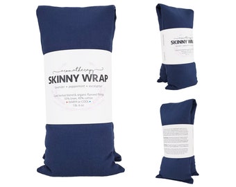 Neck Wrap Aromatherapy Skinny Wrap Navy Linen Warm Cool Herbal Blend Flaxseed