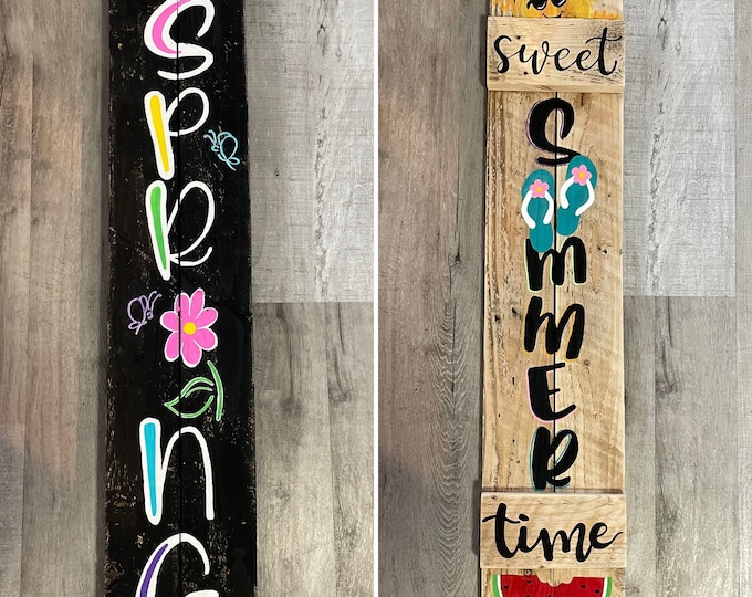 Hello Spring Porch Sign, Sweet Summer Time Porch Sign, Double Sided ...