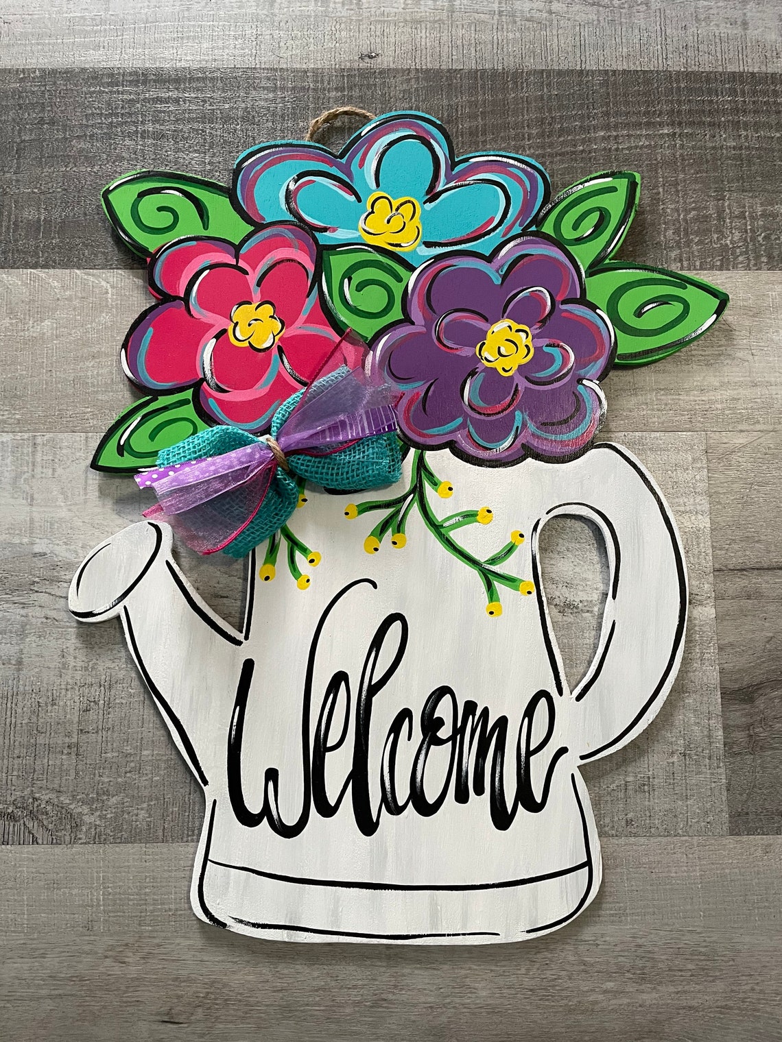 Watering Can Door Hanger Door Hanger Spring Decor Etsy UK