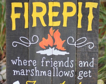 Welcome to our Firepit, Personalized Firepit Sign, Campfire Sign, Bonfire sign, Wood Sign, Reclaimed Wood Sign, Backyard Decor, Camping Sign