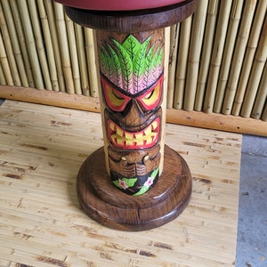 Tiki Barstools with Painted Faces and Swivel top image 3