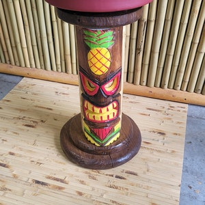 Tiki Barstools with Painted Faces and Swivel top image 4