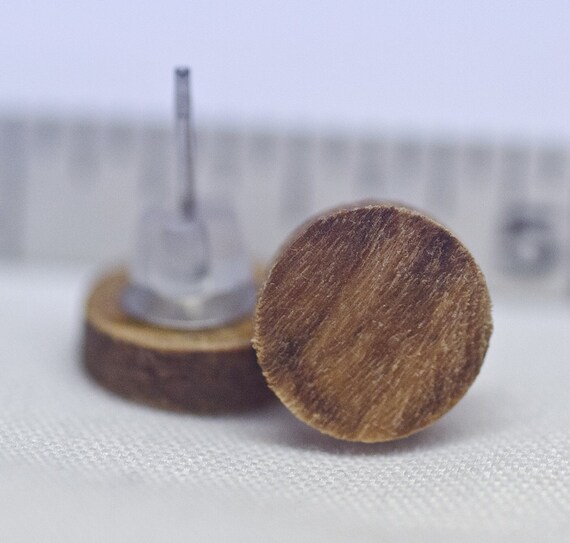 1 2 Inch Reclaimed Barn Wood Maple Stud Earrings Or Fake Plugs Etsy