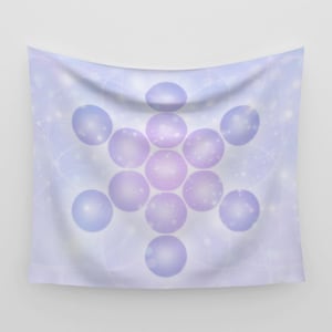 Fruit Of Life Sacred Geometry Cotton Sateen Tapestry - Wall Hanging - Spiritual Art - Meditation and Yoga Decor - Altar - Sacred Space Decor