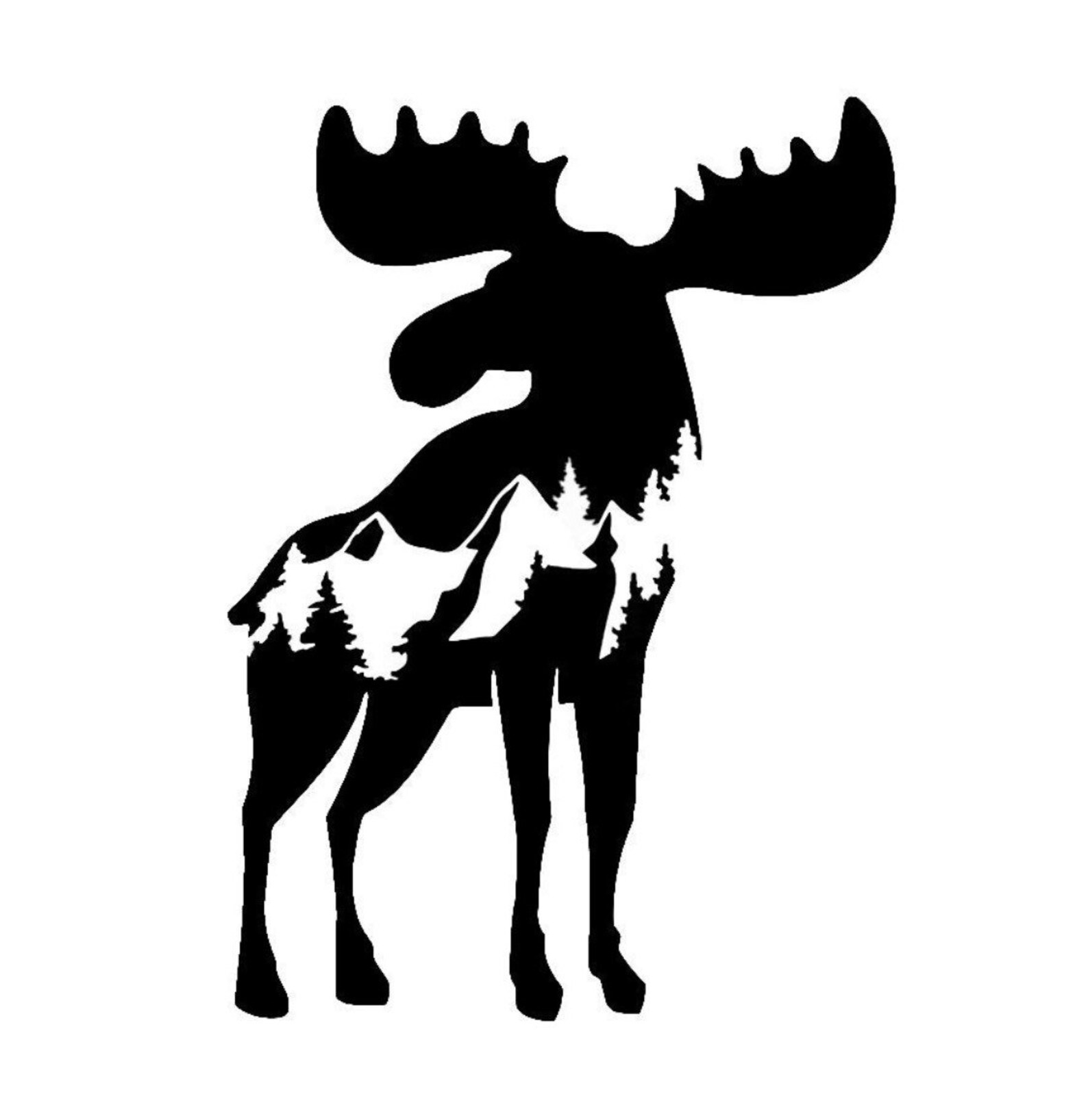 Maine Moose Decal Etsy