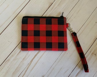 Buffalo Plaid - small wristlet