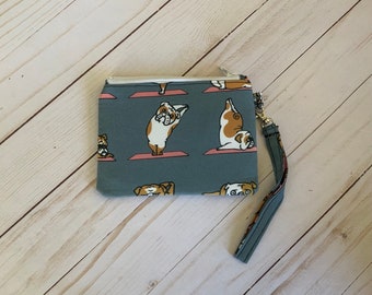 Bulldog Yoga - small wristlet