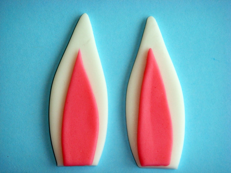 Fondant Bunny Ears Easter cupcake toppers Etsy
