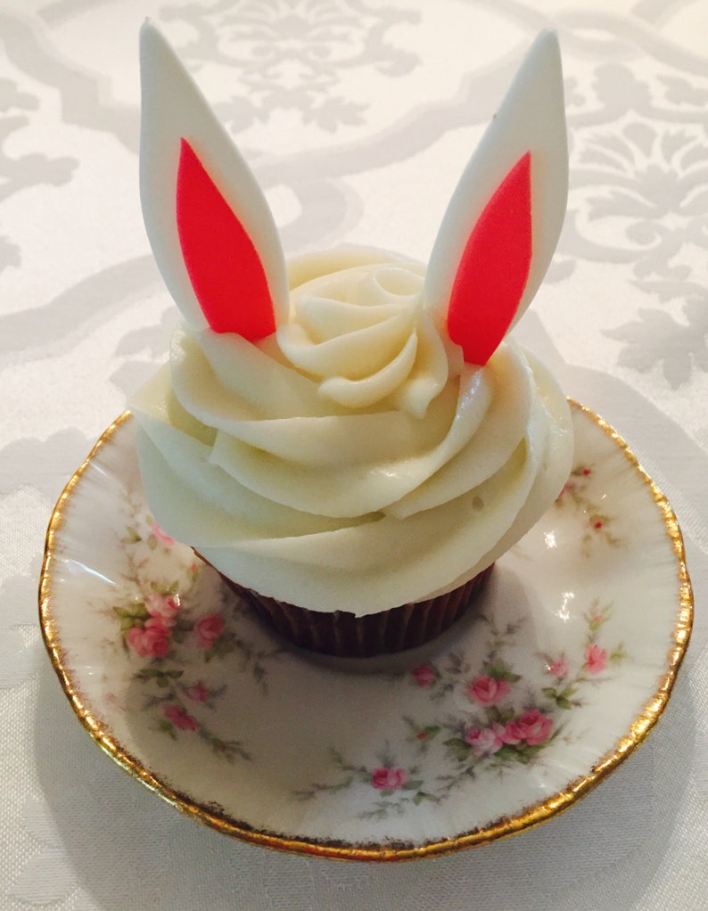Fondant Bunny Ears Easter cupcake toppers Etsy