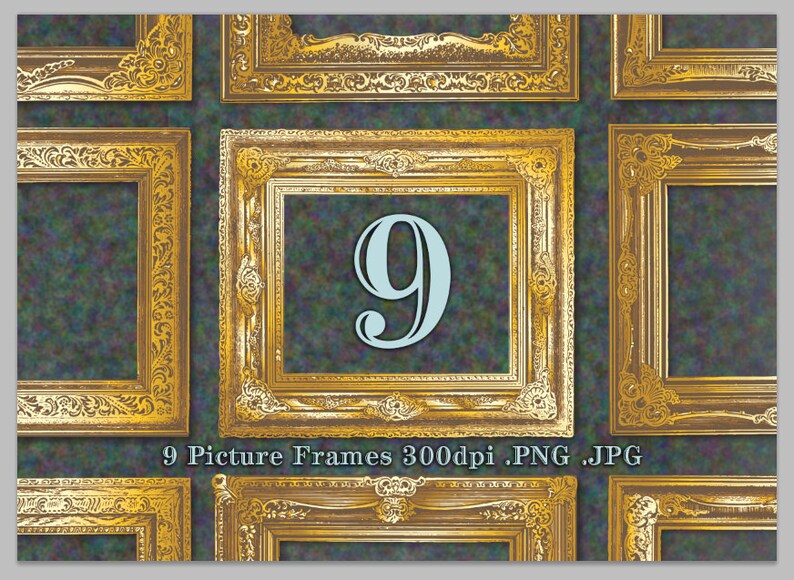 Antique Golden Picture Frames Digital Golden Frames Digital Etsy