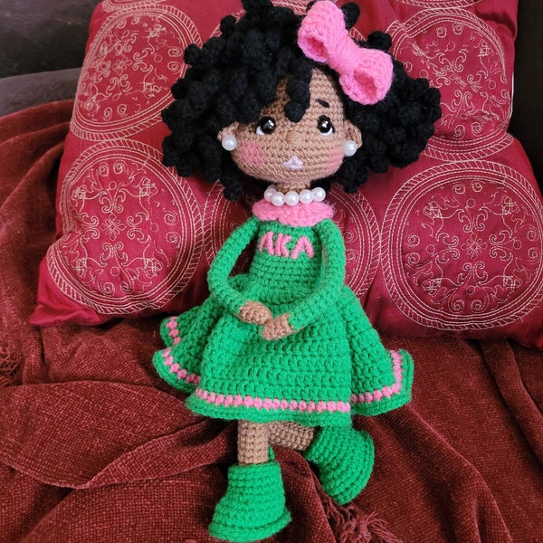 RESERVED LISTING for Shantell Evans ** Sorority-Inspired Crochet Doll**