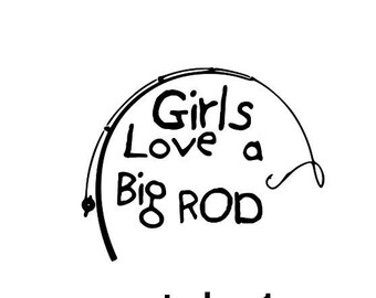 Girls love a big rod window sticker vinyl decal ,cups, glasses, tumblers   by NinetyNineDesigns