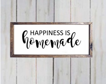 Farmhouse -Happiness is Homemade wood Sign  by NinetyNineDesigns