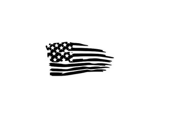 American Flag Decal Weathered  window sticker vinyl decal ,cups, glasses, tumblers, car , truck   by NinetyNineDesigns