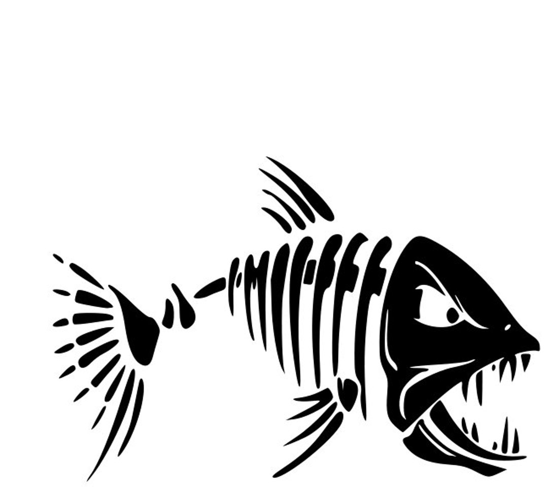 Mean Fish Skelton Window Sticker Decal ,cups, Glasses, Tumblers by ...