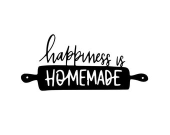 Happiness is Homemade sticker vinyl decal by NinetyNineDesigns