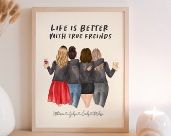Gift for Friend,Friend Print,Friendship Present,Bestie Tribe Group PRINT AT HOME