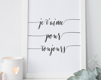 Je T Aime Print Etsy