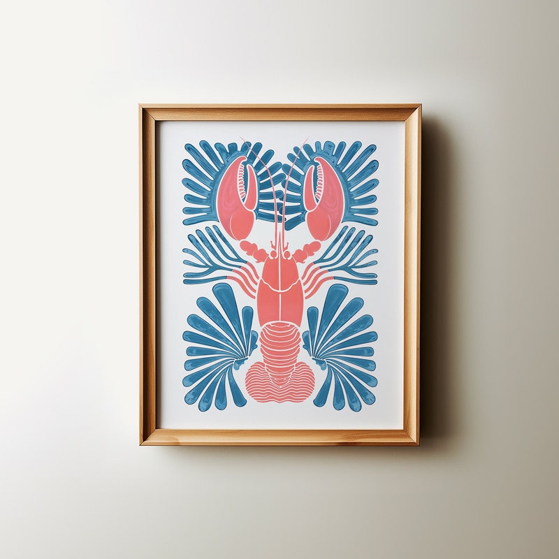 Unique Abstract Lobster Patchwork Print Two-Piece Set main image 1
