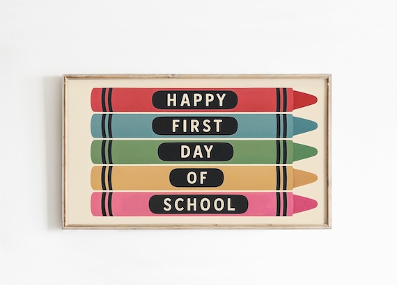 First Day of School Frame TV Art, Happy Back to School Screensaver (Digital Download)