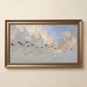 Flying Birds Clouds Frame TV Art, 4K Digital Download