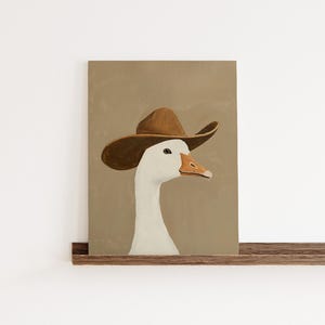 Lámina decorativa de ganso con sombrero de vaquero para imprimir en la pared, divertida lámina de ganso del oeste, decoración de animales de granja, descarga digital para habitación infantil vaquera. imagen 9