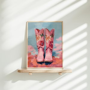 Küsten Cowgirl Stiefel Wand Kunst, Südwesten Wohnheim Dekor