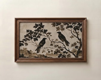 Grafika telewizyjna Crows Frame, wygaszacz ekranu Autumn TV w stylu toile