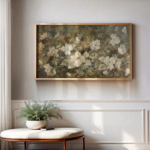 Frame Tv Art Artwork sage green floral image 8