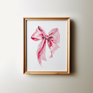 Pink Bow print, girls bedroom artwork, dopamine decor, coquette room deco